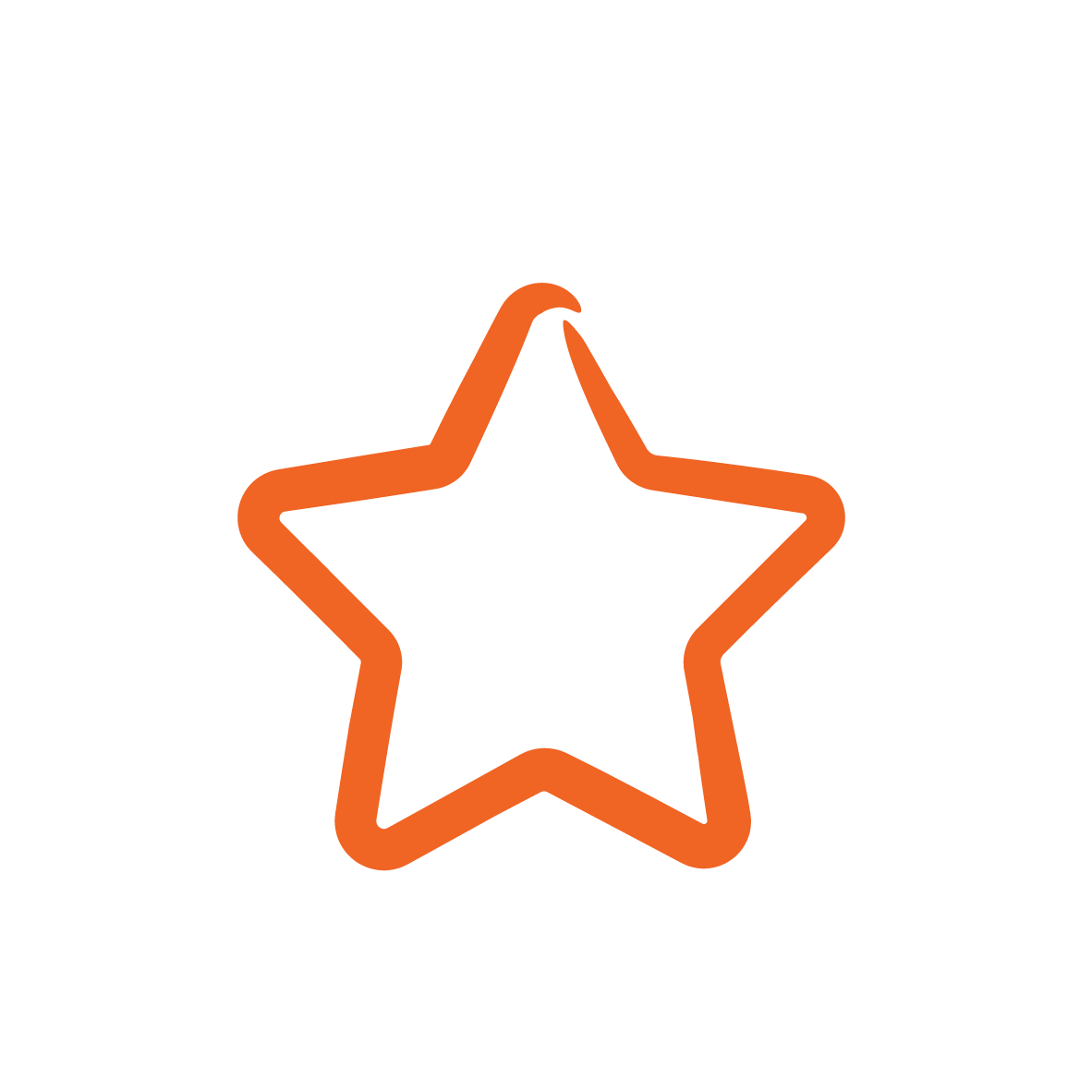 Line drawing of five pointed star on a white background, representing loyalty